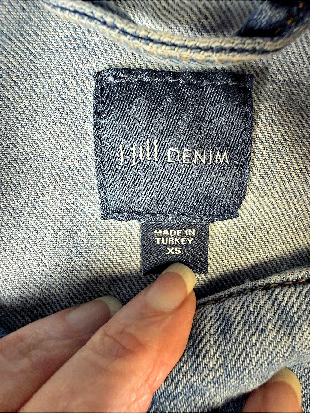 J. Jill Light Blue Denim Oversized Boxy Jacket Size XS Like New - Picture 11 of 15